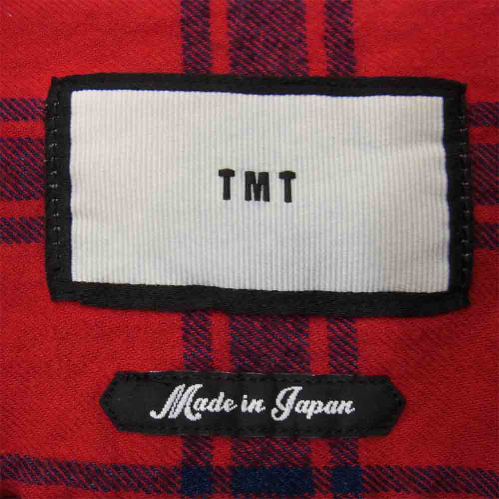 TMT ティーエムティー TSH-F1903 INDIGO CHECK PANEL SHIRTS インディゴ チェック パネル シャツ レッド系 L【中古】