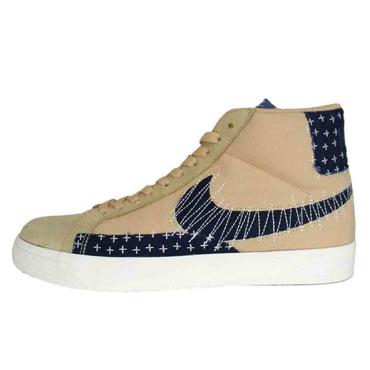 NIKE ナイキ CT0715-200 SB ZOOM BLAZER MID PRM 刺し子 スニーカー Sesame MysticNavy-Sail ベージュ系 28.5cm【新古品】【未使用】【中古】
