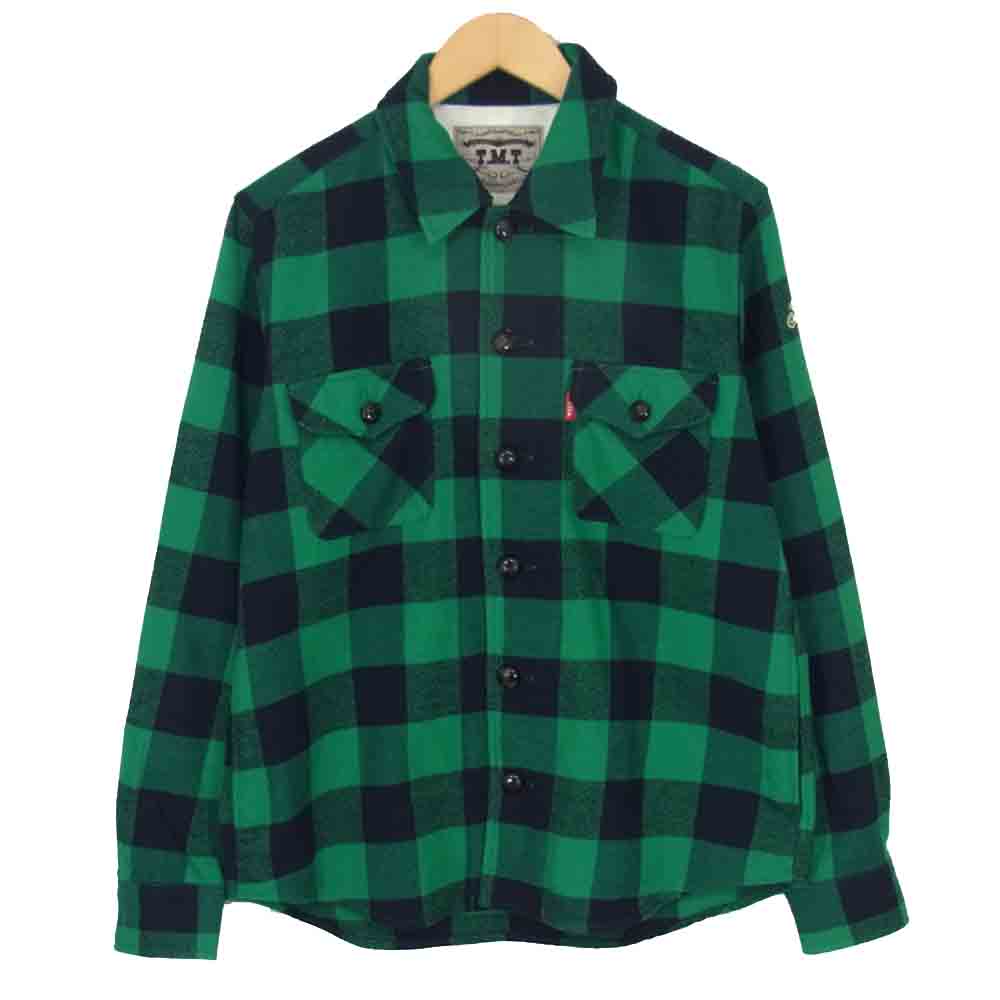 TMT ティーエムティー 18AW TSH-F1803 COTTON-WOOL BUFFALO CHECK SHIRTS/GREEN バッファロー チェック シャツ グリーン系 L【中古】