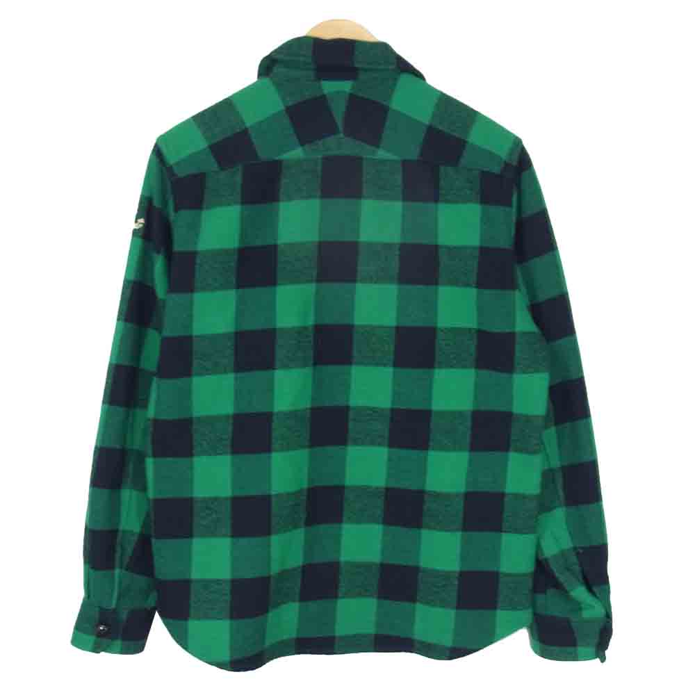 TMT ティーエムティー 18AW TSH-F1803 COTTON-WOOL BUFFALO CHECK SHIRTS/GREEN バッファロー チェック シャツ グリーン系 L【中古】