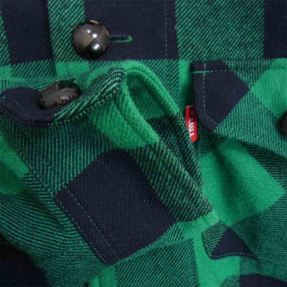 TMT ティーエムティー 18AW TSH-F1803 COTTON-WOOL BUFFALO CHECK SHIRTS/GREEN バッファロー チェック シャツ グリーン系 L【中古】