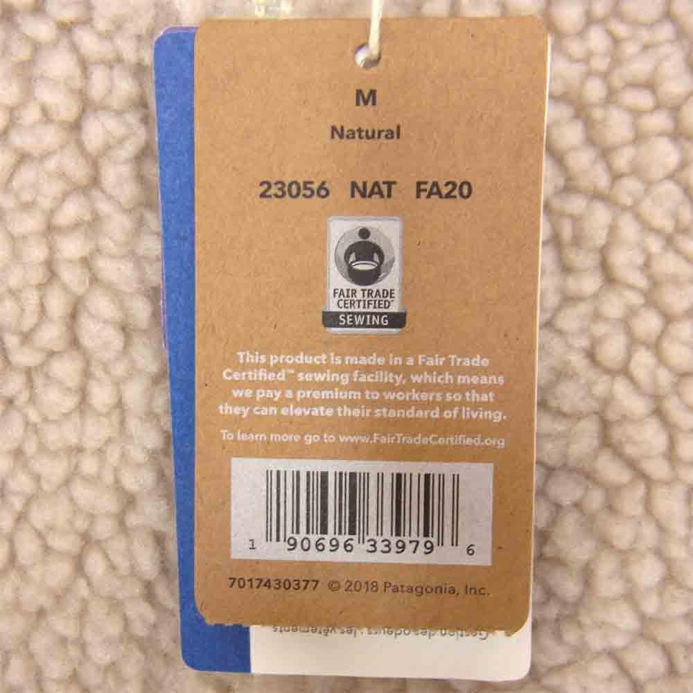 patagonia パタゴニア 20AW 23056FA20 Classic Retro-X Jacket クラシック レトロX フリース ジャケット ベージュ系 M【新古品】【未使用】【中古】