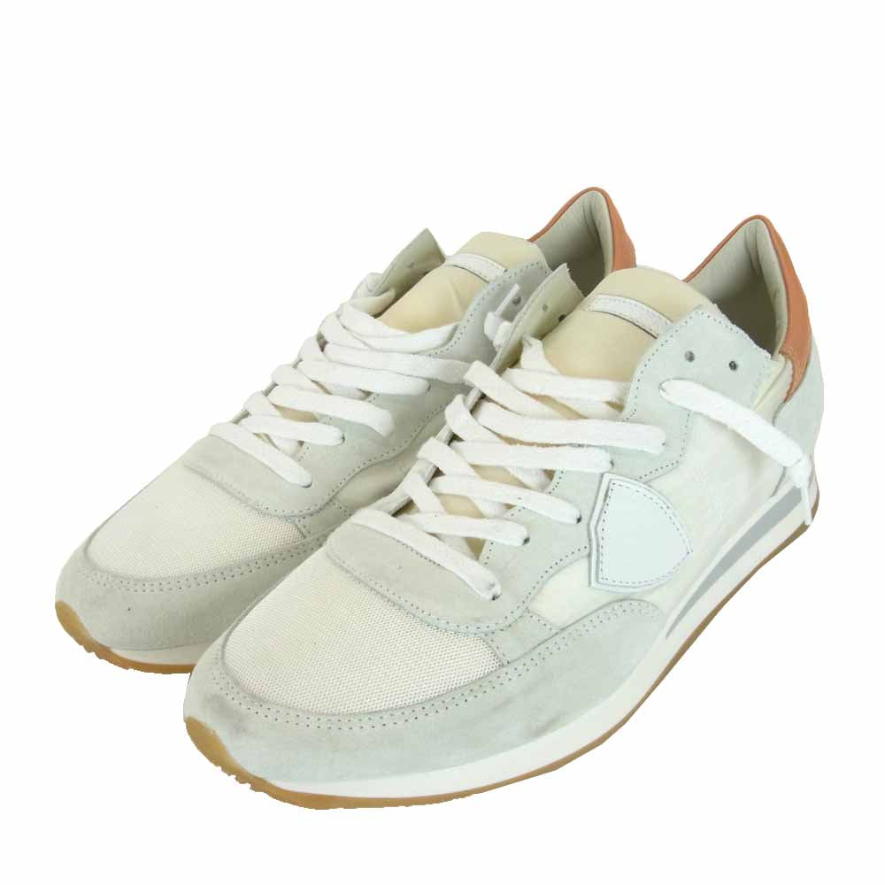 フィリップ モデル ローカット スエード スニーカー ホワイト系 44【美品】【中古】