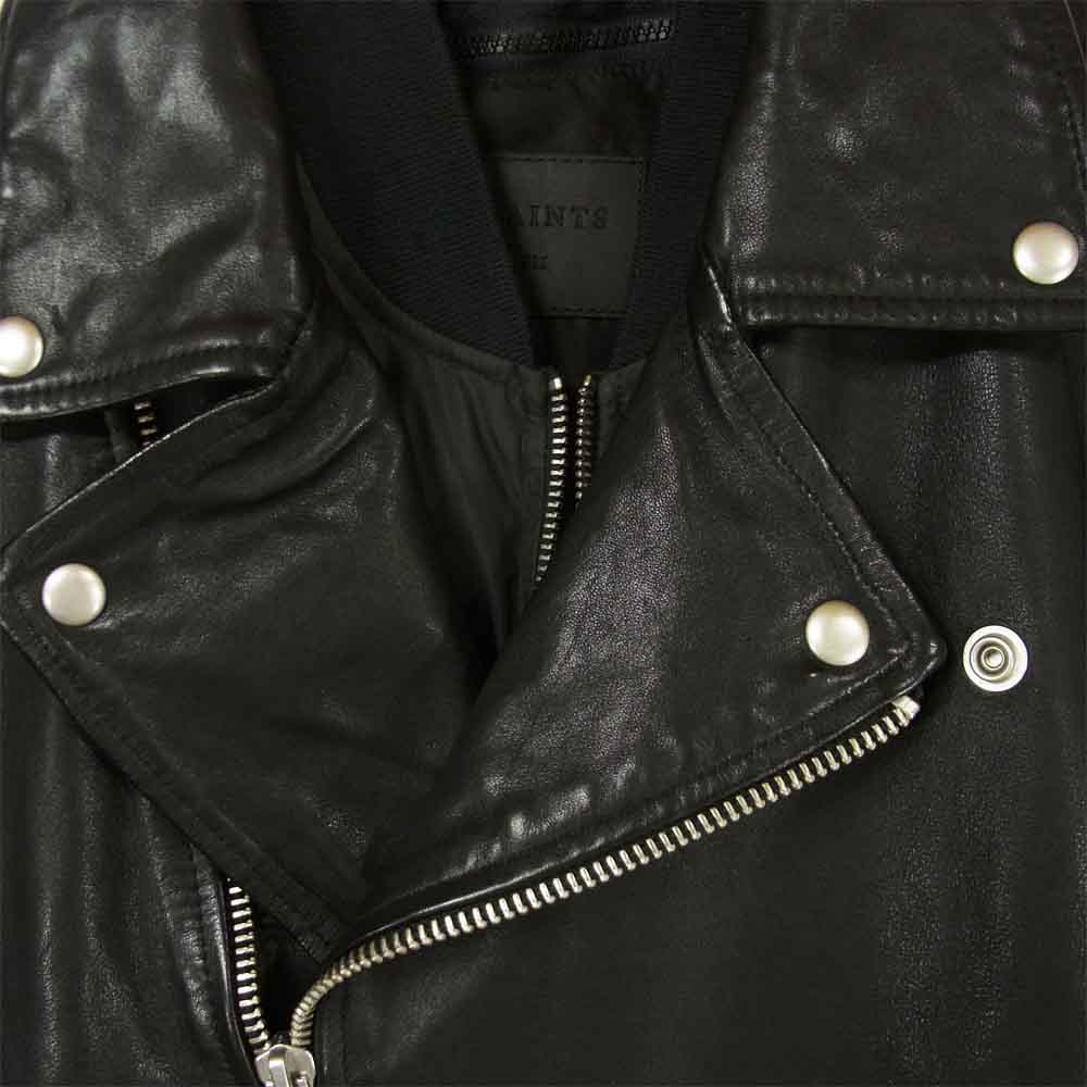 オールセインツ NOLL BIKER ライナー ダブル ライダース レザー ジャケット ブラック系 M【中古】