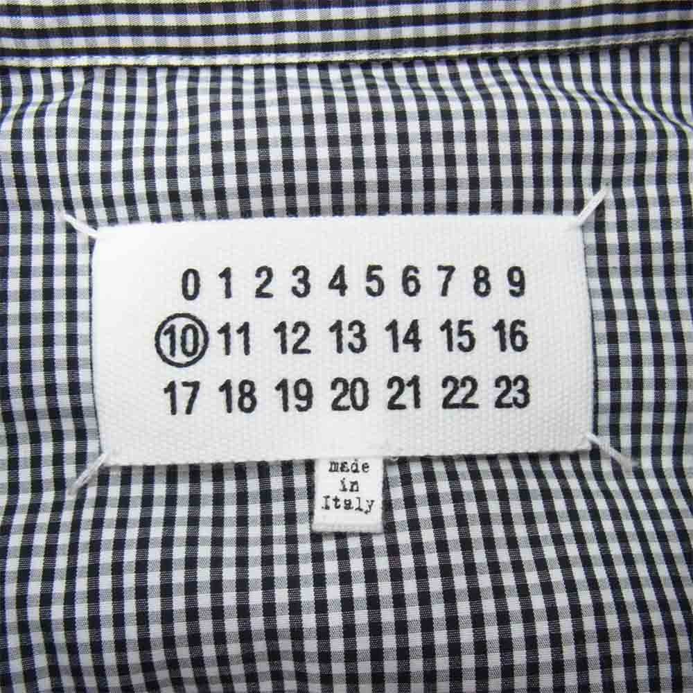 MAISON MARGIELA メゾンマルジェラ S50DL0449 MICRO CHECK PADDED SHIRT マイクロ チェック パッド シャツ 黒×白 39【中古】
