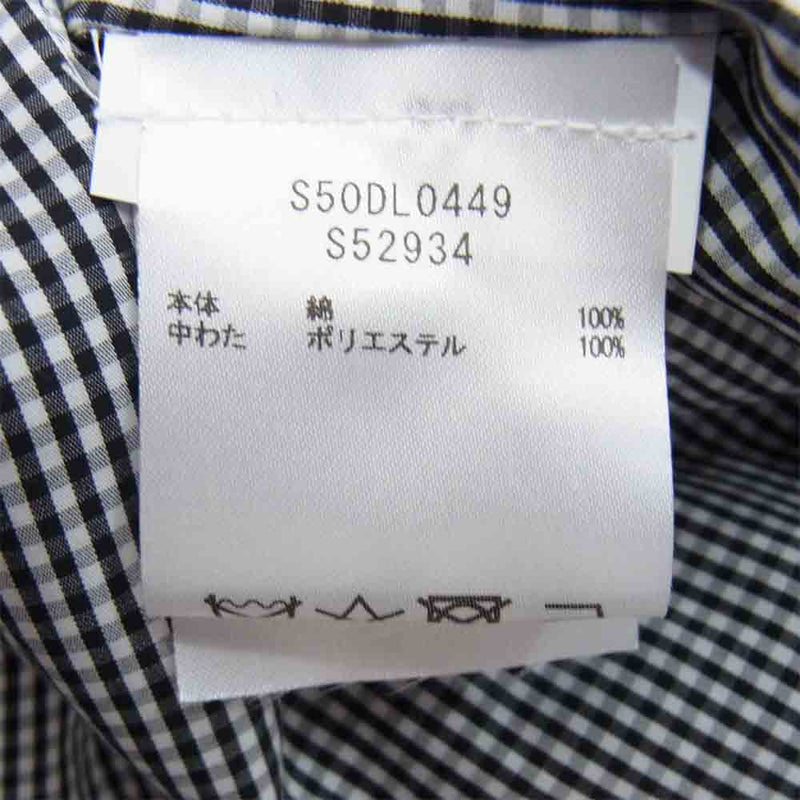 MAISON MARGIELA メゾンマルジェラ S50DL0449 MICRO CHECK PADDED SHIRT マイクロ チェック パッド シャツ 黒×白 39【中古】