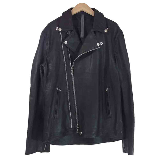 STRUM ストラム STL045-02 地生オイルカーフ ダブル ライダース ジャケット ブラック系 XL【中古】