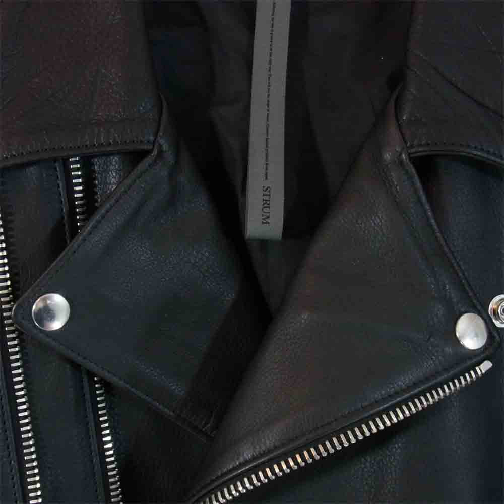 STRUM ストラム STL045-02 地生オイルカーフ ダブル ライダース ジャケット ブラック系 XL【中古】