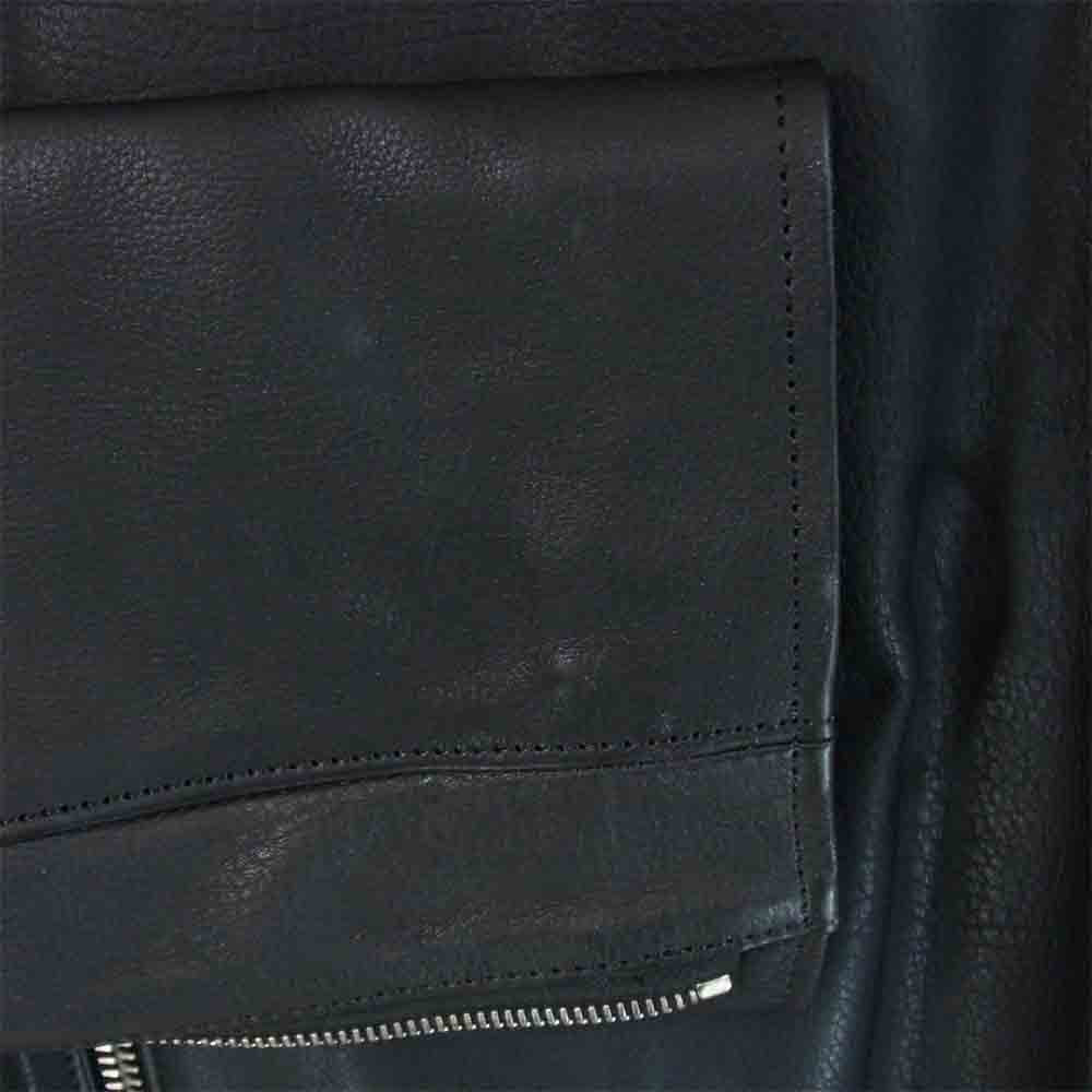 STRUM ストラム STL045-02 地生オイルカーフ ダブル ライダース ジャケット ブラック系 XL【中古】