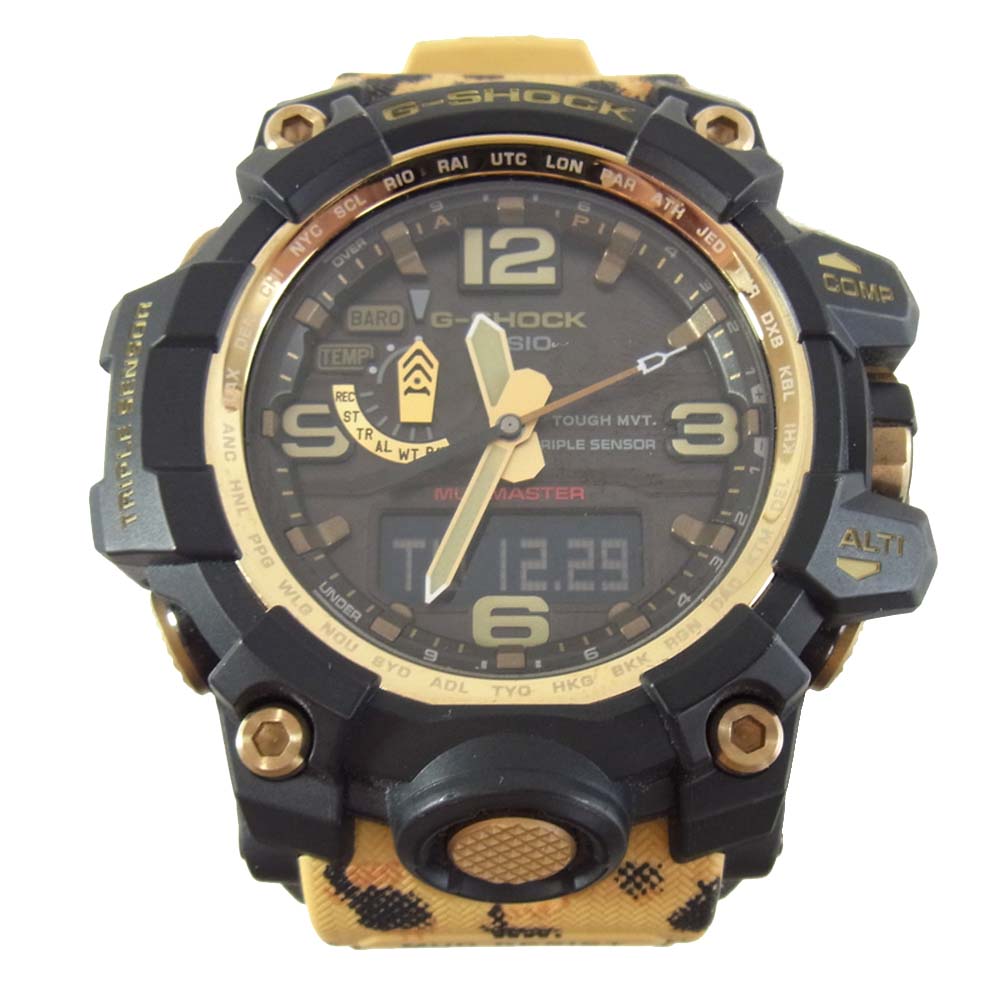 G-SHOCK ジーショック GWG-1000WLP マッドマスター WILDLIFE PROMISING ソーラー電波 リストウォッチ 黒×ベージュ【極上美品】【中古】