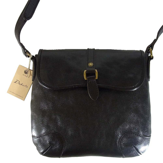 ダコタ 牛革 ショルダー バッグ ブラック系【新古品】【未使用】【中古】