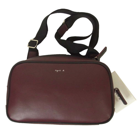 agnes b. アニエスベー N970VCH9 suzy 牛革 ナイロン ショルダー バッグ ワインレッド系【新古品】【未使用】【中古】