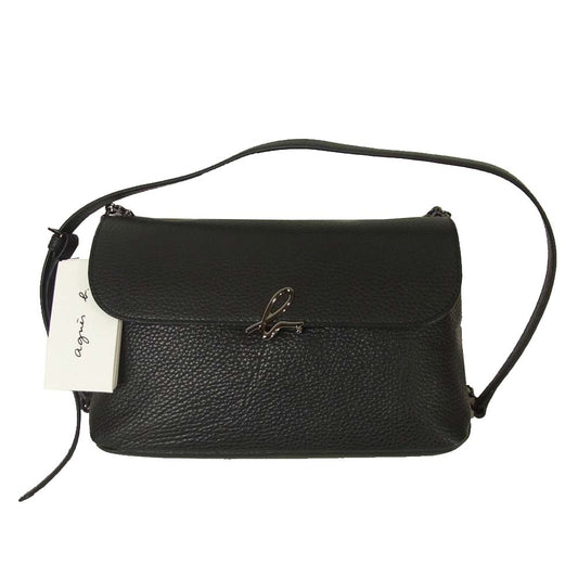 agnes b. アニエスベー IS12C-05 N809-VLT1 ショルダー バッグ b.ロゴ 牛革 ブラック系【新古品】【未使用】【中古】