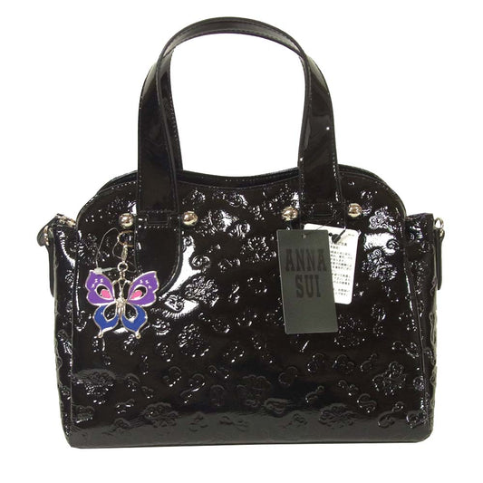 ANNA SUI アナスイ 314220-10 エリス 2Way トート ショルダー ハンド バッグ ブラック系【新古品】【未使用】【中古】