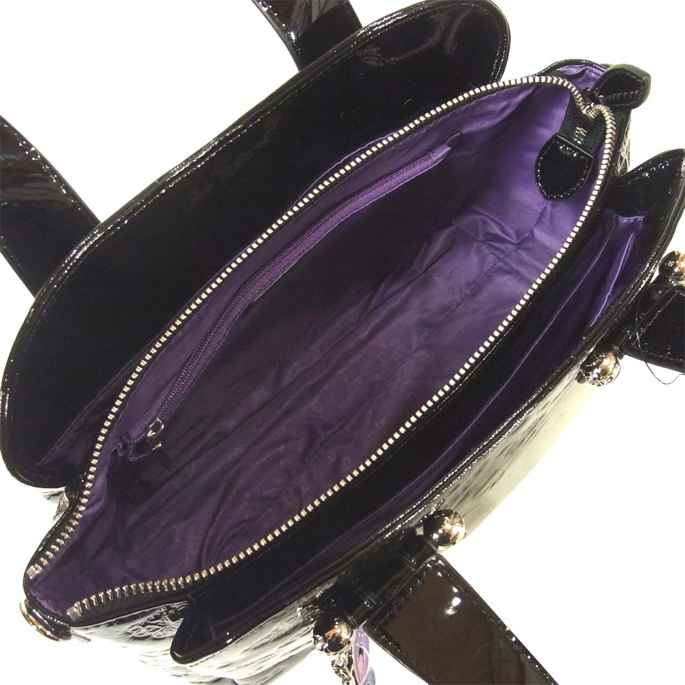 ANNA SUI アナスイ 314220-10 エリス 2Way トート ショルダー ハンド バッグ ブラック系【新古品】【未使用】【中古】