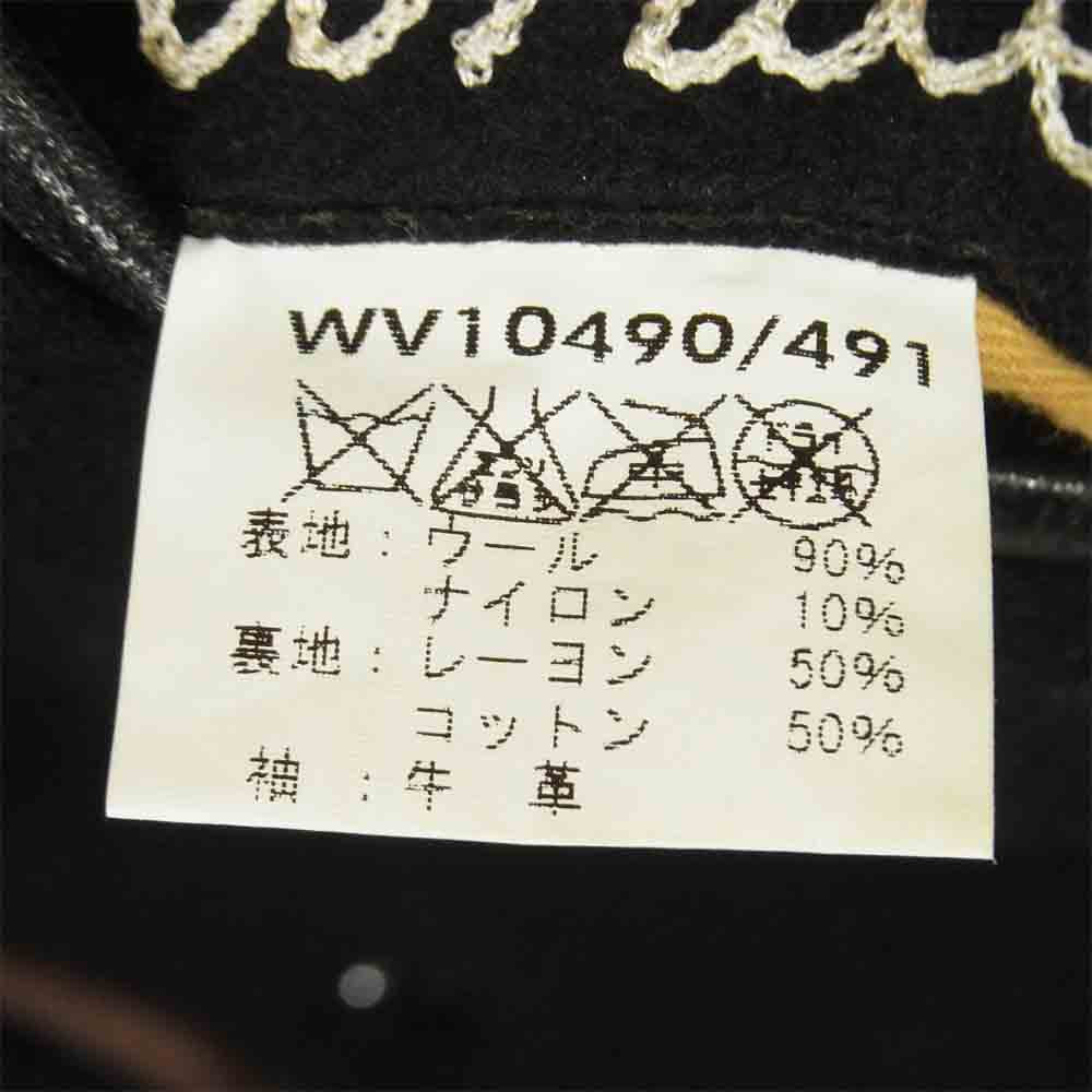 WHITESVILLE ホワイツビル WV10490 / 491 レザー切替 ワッペン スタジャン アワードジャケット ブラック系 36【中古】