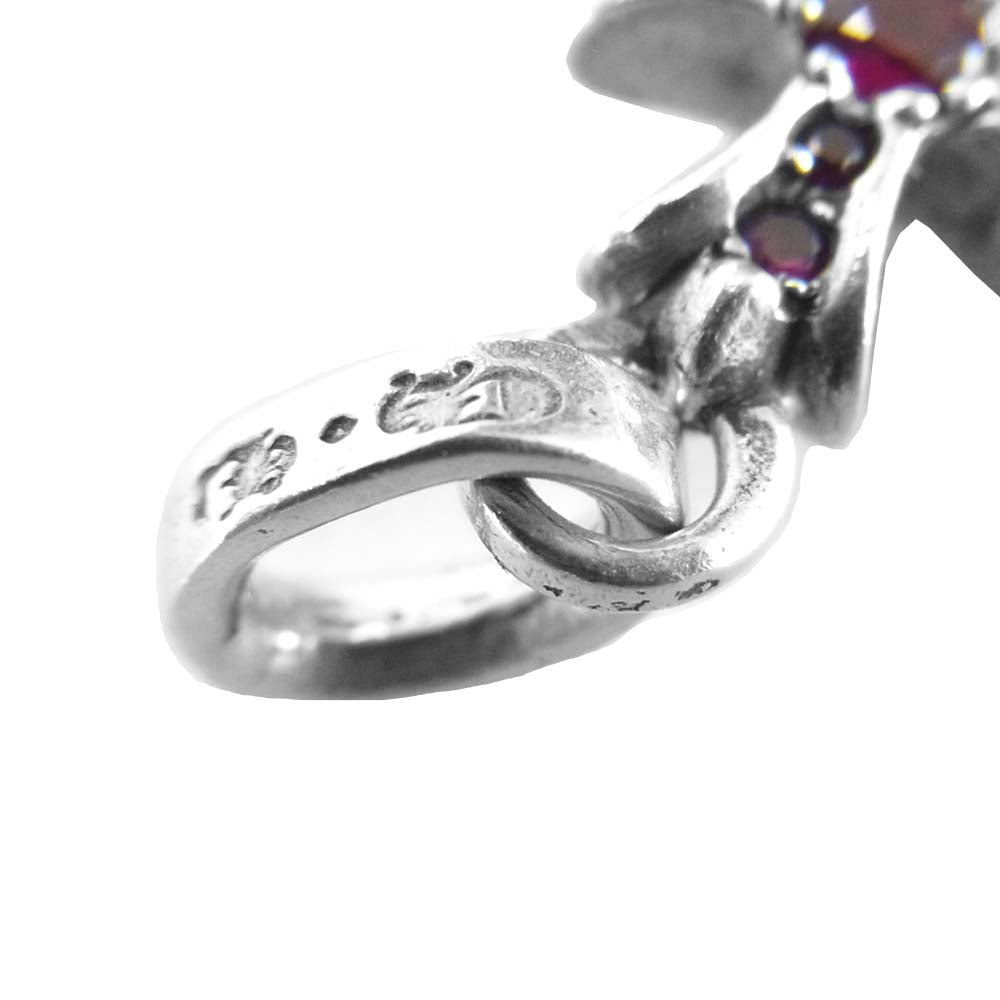 CHROME HEARTS クロムハーツ（原本無） ベイビーファット パヴェ ルビー ベビーファット クロス SV ペンダント トップ シルバー系【中古】