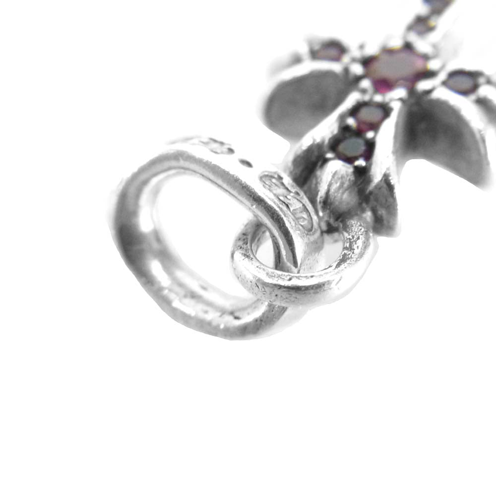 CHROME HEARTS クロムハーツ（原本無） ベイビーファット パヴェ ルビー ベビーファット クロス SV ペンダント トップ シルバー系【中古】
