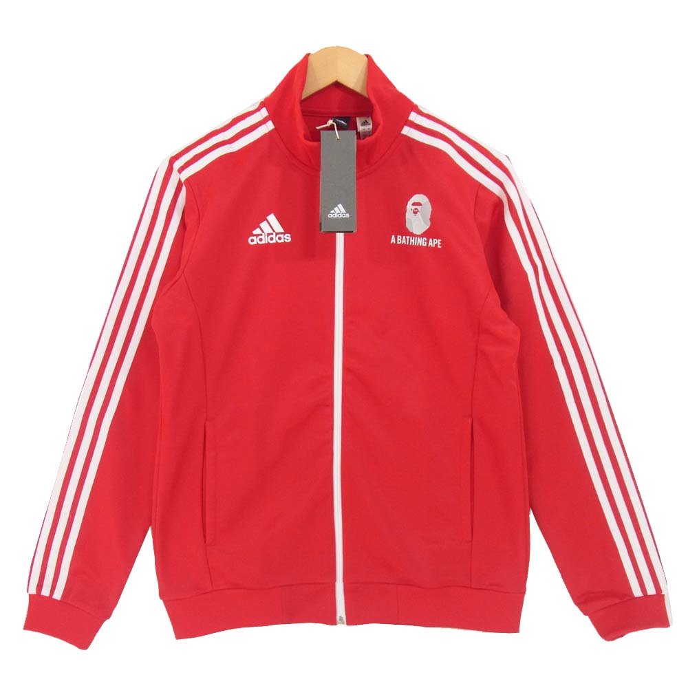 A BATHING APE アベイシングエイプ × アディダス adidas DW6673 勝色 トラックトップ SCARLE M【新古品】【未使用】【中古】