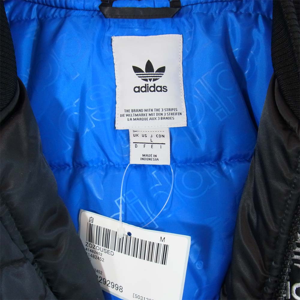 adidas アディダス スリーストライプ ボマー ブルゾン ジャケット ブラック系 L【極上美品】【中古】