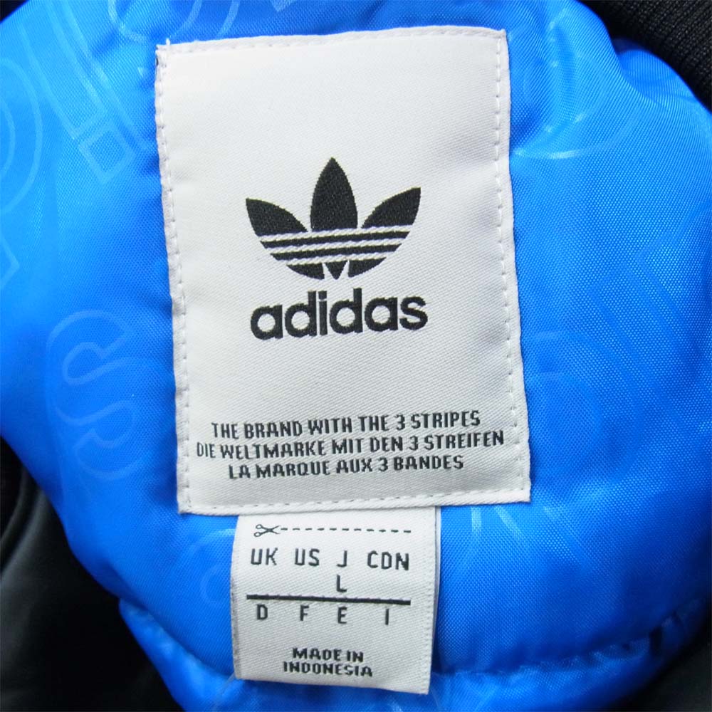 adidas アディダス スリーストライプ ボマー ブルゾン ジャケット ブラック系 L【極上美品】【中古】