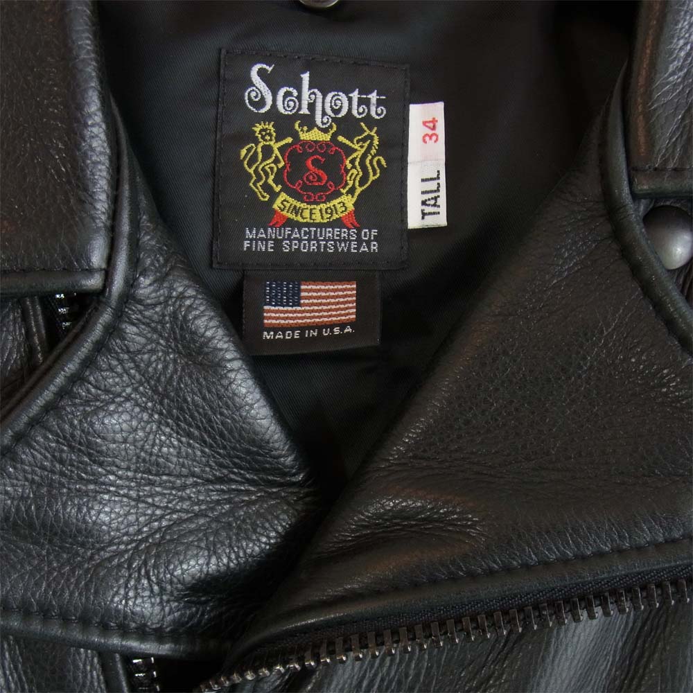 schott ショット 513UST ONETONE ONE STAR ワントーン ワンスター ブラック系 34【中古】