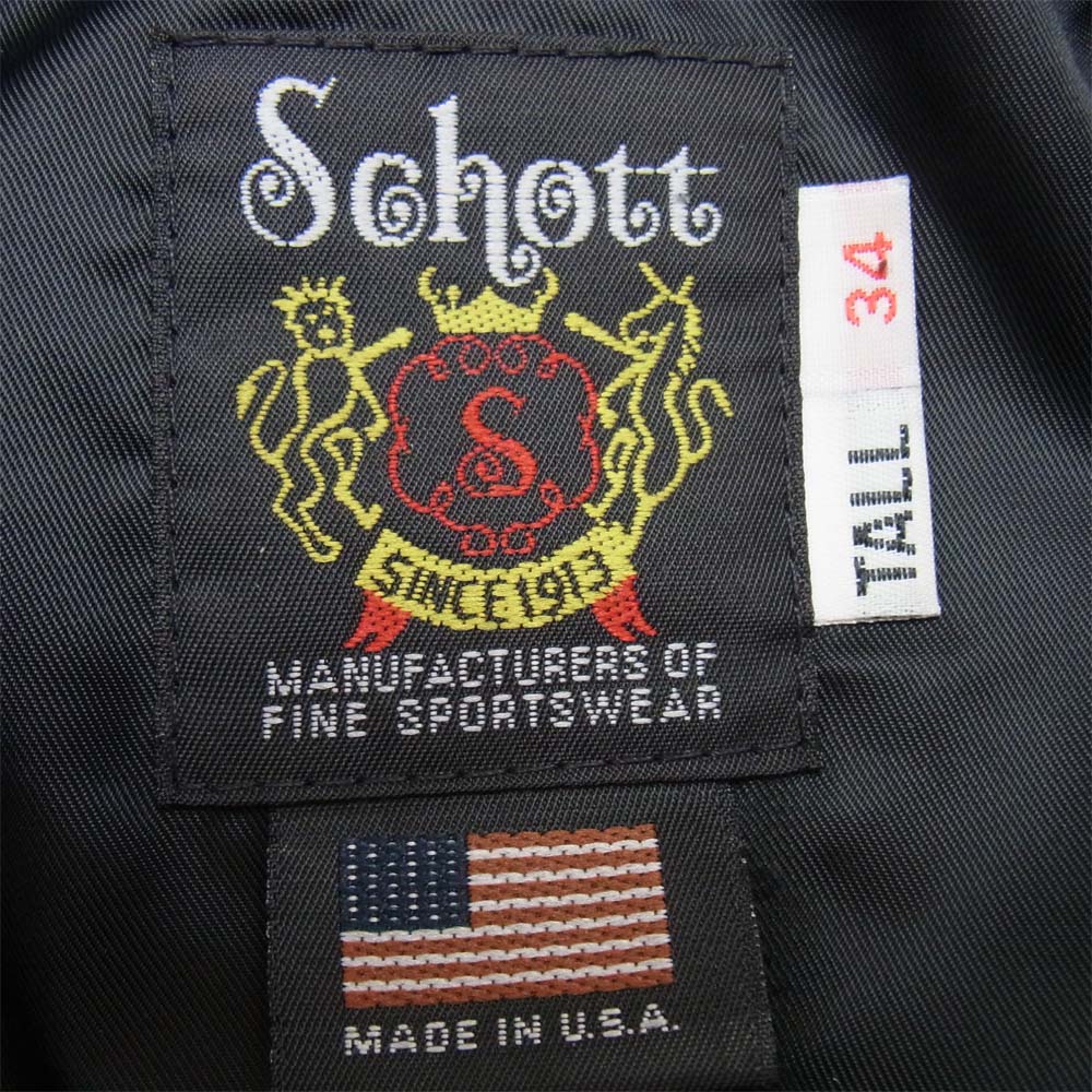 schott ショット 513UST ONETONE ONE STAR ワントーン ワンスター ブラック系 34【中古】