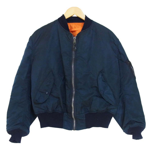 ALPHA アルファ mil-j-82790 ミリタリー ジャケット ネイビー×オレンジ系 M【中古】