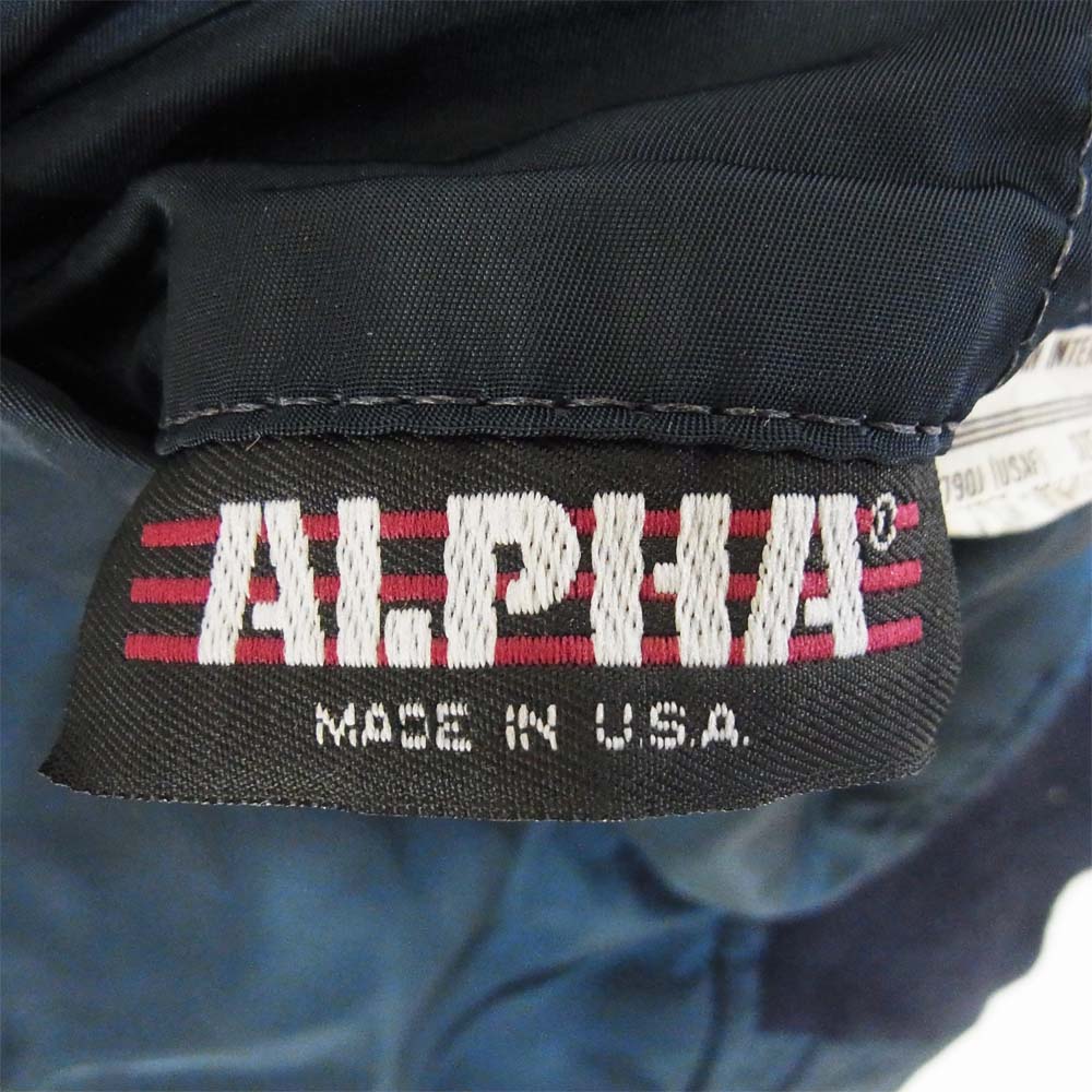 ALPHA アルファ mil-j-82790 ミリタリー ジャケット ネイビー×オレンジ系 M【中古】