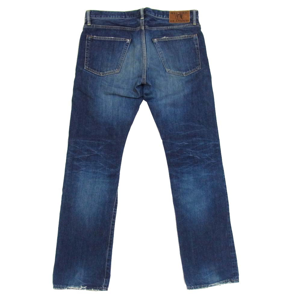 HYSTERIC GLAMOUR ヒステリックグラマー 0213AP13 RW CLASH加工 ダメージ加工 スタッズ デニムパンツ インディゴブルー系 32【中古】