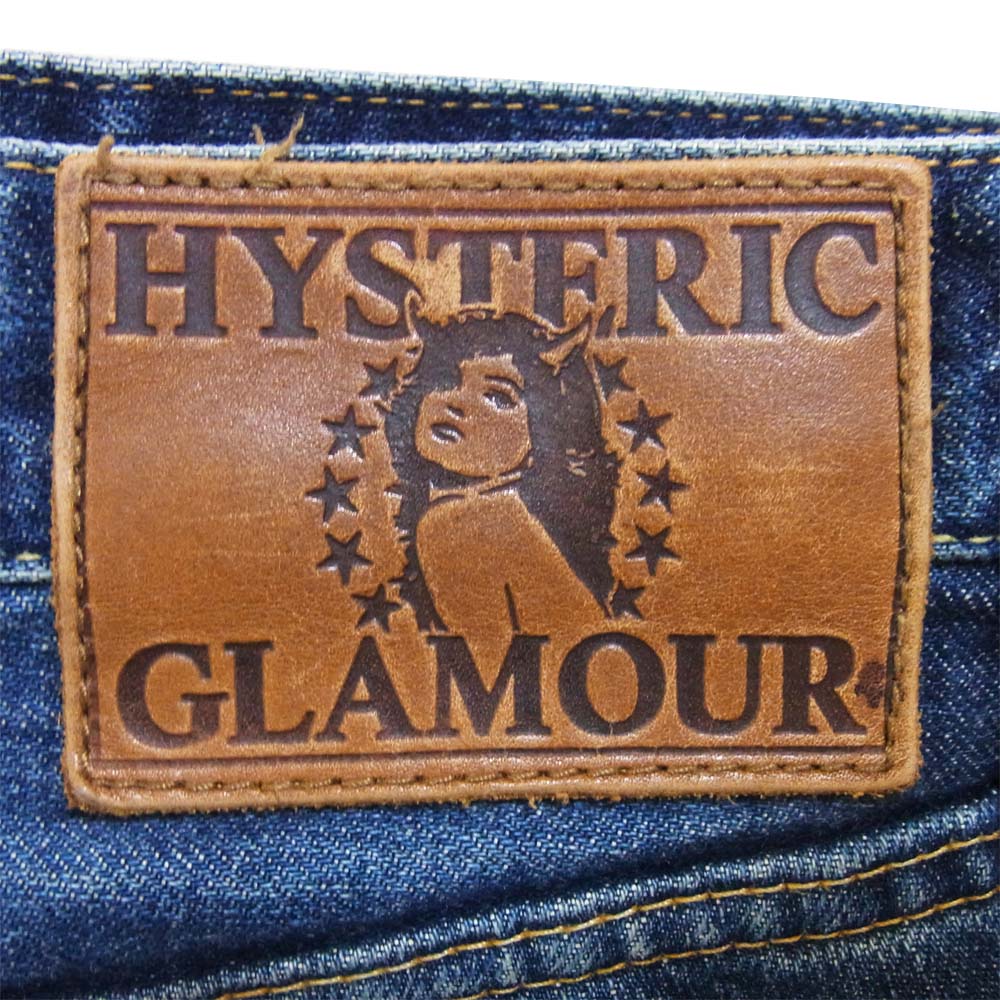 HYSTERIC GLAMOUR ヒステリックグラマー 0213AP13 RW CLASH加工 ダメージ加工 スタッズ デニムパンツ インディゴブルー系 32【中古】