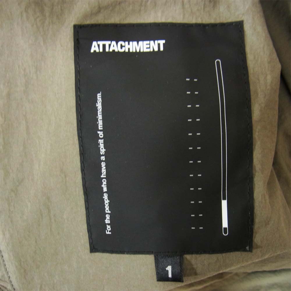 ATTACHMENT アタッチメント AB01-210 塩縮 タスランナイロン タフタ スタンドカラー ブルゾン グレー系 1【美品】【中古】