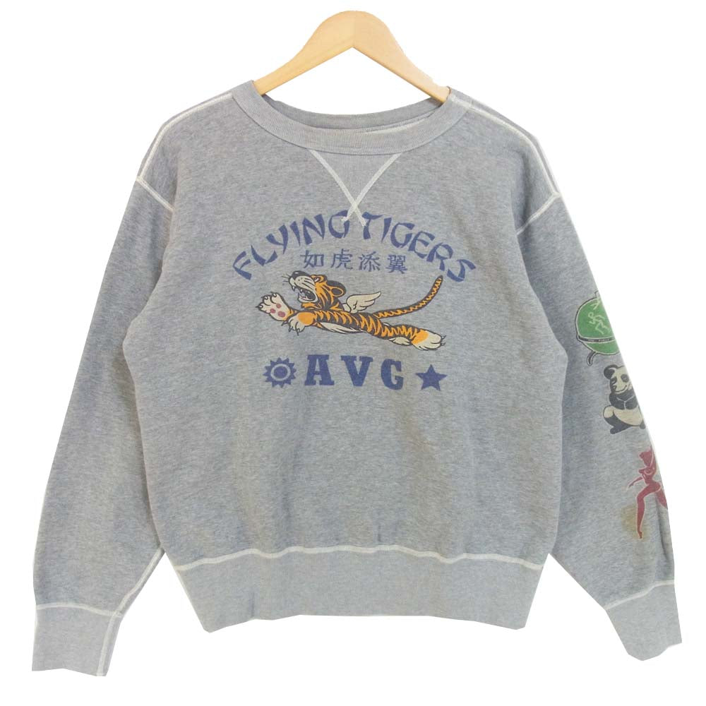 Buzz Rickson's バズリクソンズ Flying Tiger 前V スウェット グレー系 L【中古】