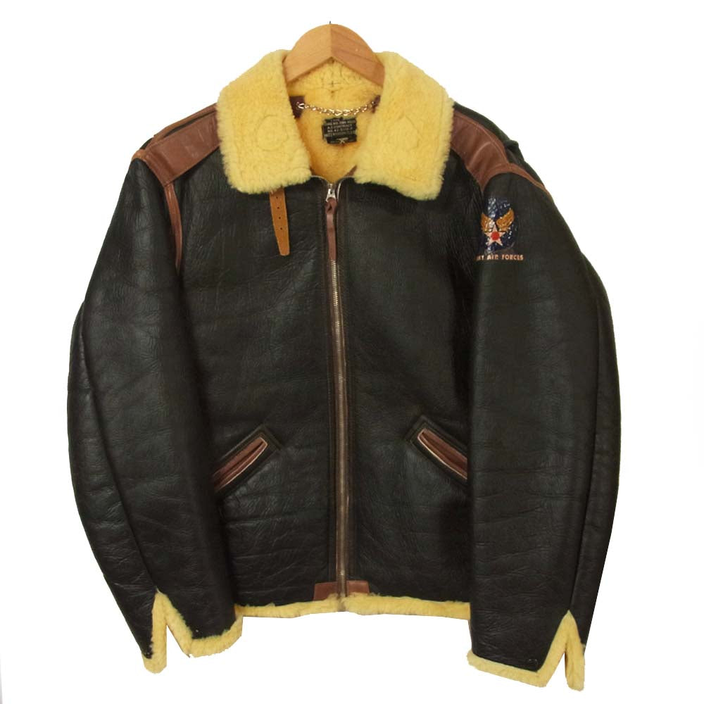 Buzz Rickson's バズリクソンズ 42-5110-P TYPE B-6 レザー フライトジャケット 羊革 馬革 ブラック系 42R【中古】