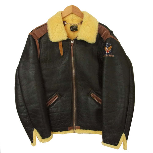 Buzz Rickson's バズリクソンズ 42-5110-P TYPE B-6 レザー フライトジャケット 羊革 馬革 ブラック系 42R【中古】