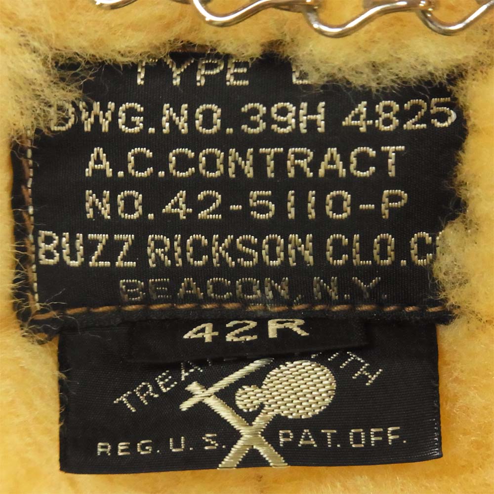 Buzz Rickson's バズリクソンズ 42-5110-P TYPE B-6 レザー フライトジャケット 羊革 馬革 ブラック系 42R【中古】