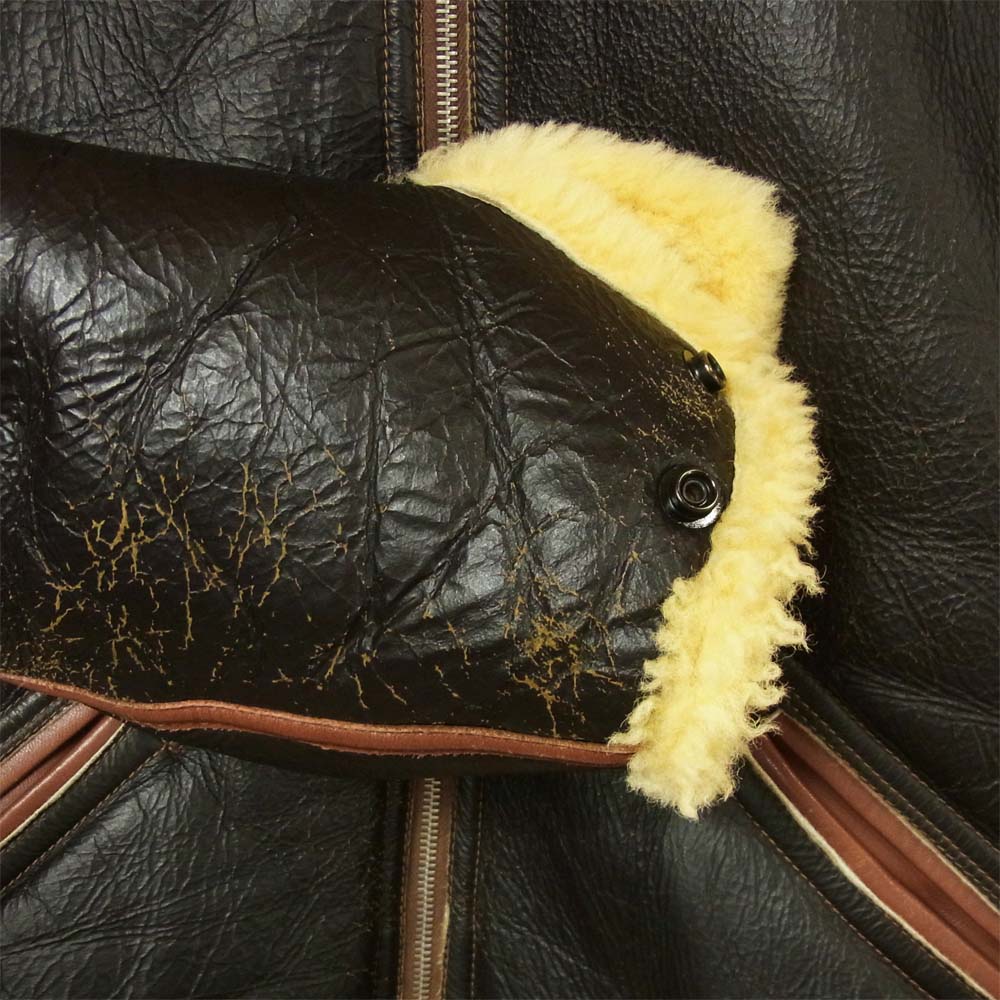 Buzz Rickson's バズリクソンズ 42-5110-P TYPE B-6 レザー フライトジャケット 羊革 馬革 ブラック系 42R【中古】