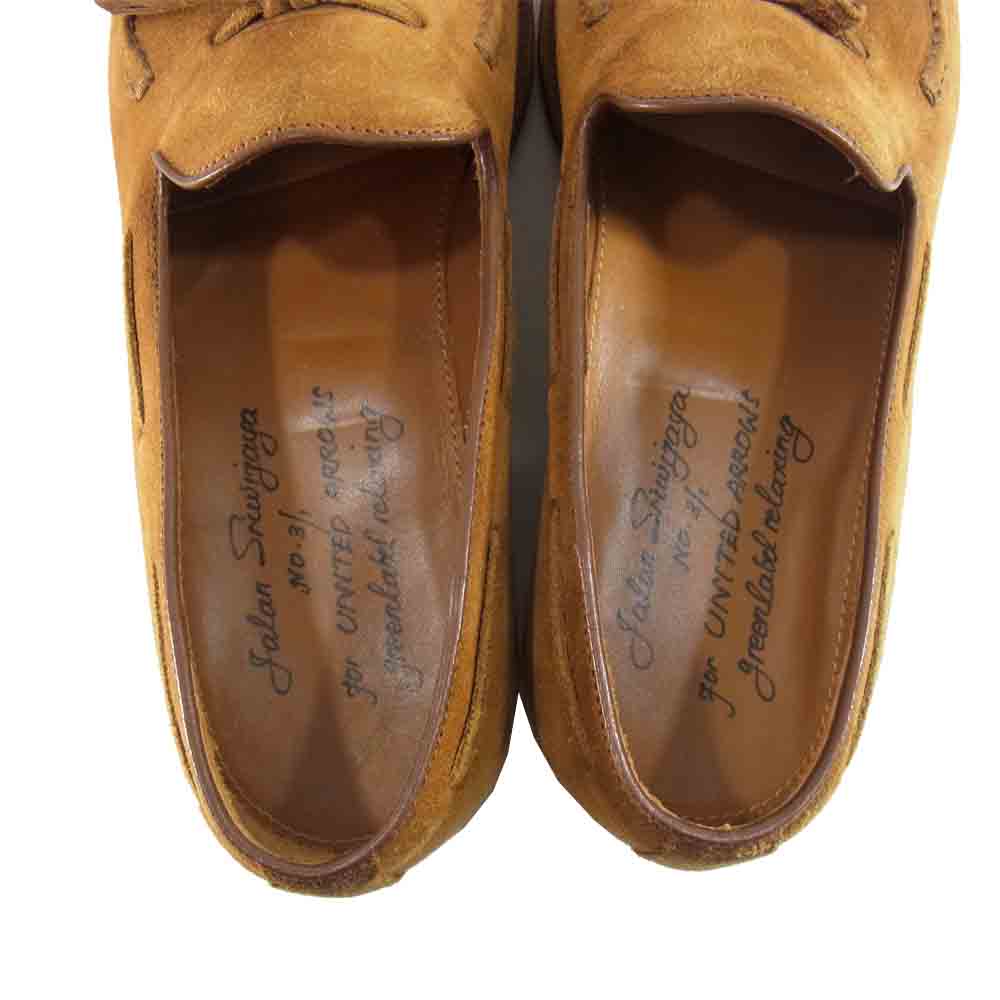 JALAN SRIWIJAYA ジャランスリウァヤ 98648 18045 × グリーンレーベルリラクシング スウェード タッセル ローファー ベージュ系 41【中古】