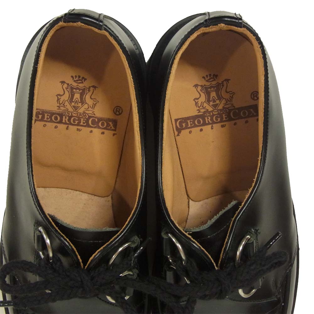 GEORGE COX ジョージコックス 3588V D Ring Gibson Leather ギブソン ラバーソール シューズ ブラック系 7【美品】【中古】