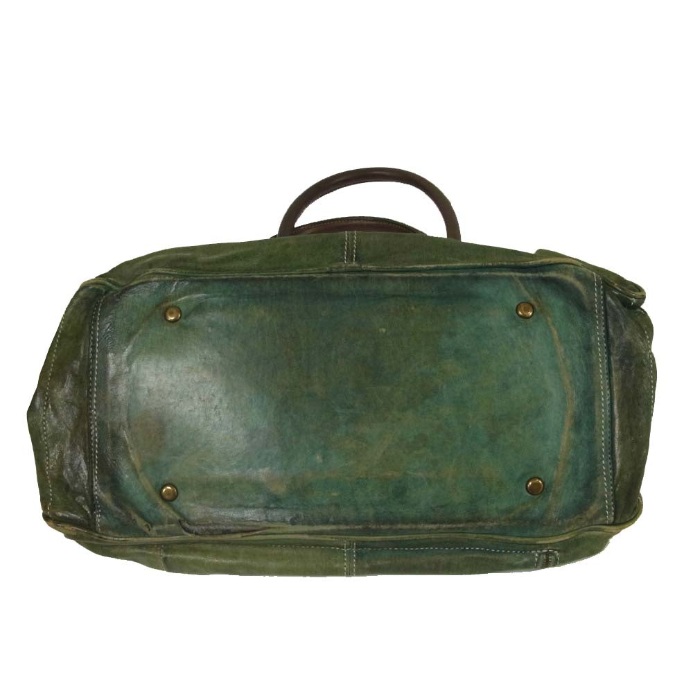 GIORGIO BRATO ジョルジオブラット 2WAY レザー ボストンバッグ VERA PELLE REAL LEATHER  グリーン系【中古】