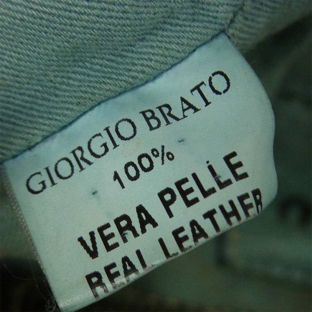 GIORGIO BRATO ジョルジオブラット 2WAY レザー ボストンバッグ VERA PELLE REAL LEATHER  グリーン系【中古】