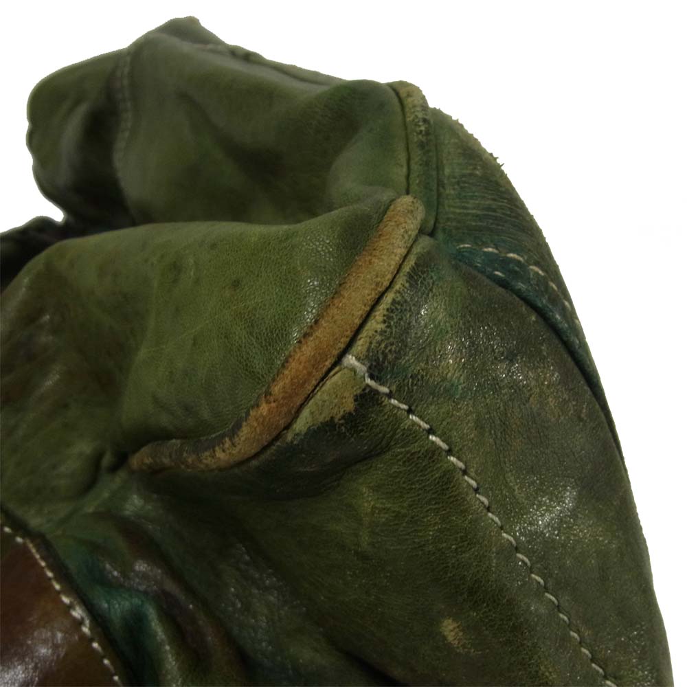 GIORGIO BRATO ジョルジオブラット 2WAY レザー ボストンバッグ VERA PELLE REAL LEATHER  グリーン系【中古】