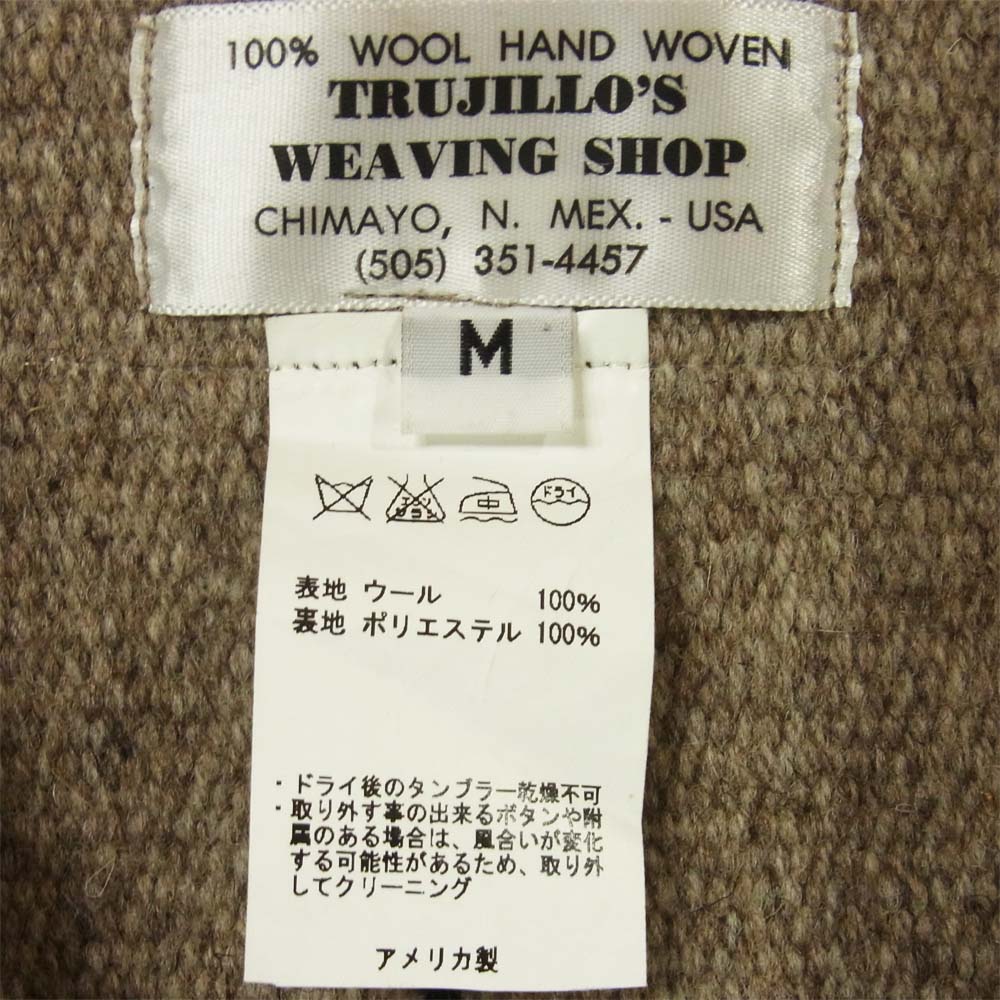 トゥルフォリオス コンチョボタン チマヨベスト ウール アメリカ製 グレー系 M【美品】【中古】