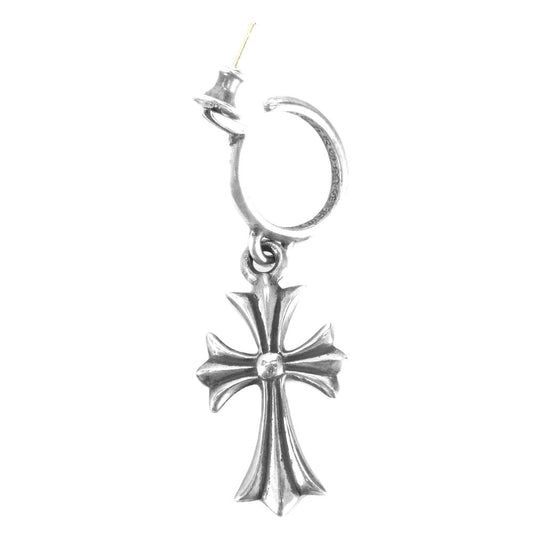 CHROME HEARTS クロムハーツ（原本無） TINY CH CROSS タイニー CHクロスフープ ピアス シルバー系【中古】