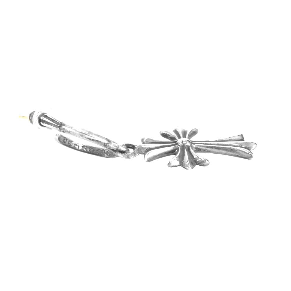 CHROME HEARTS クロムハーツ（原本無） TINY CH CROSS タイニー CHクロスフープ ピアス シルバー系【中古】