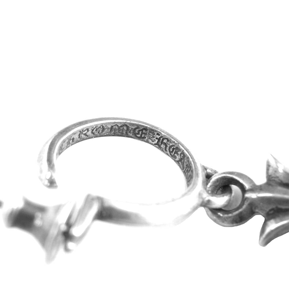 CHROME HEARTS クロムハーツ（原本無） TINY CH CROSS タイニー CHクロスフープ ピアス シルバー系【中古】