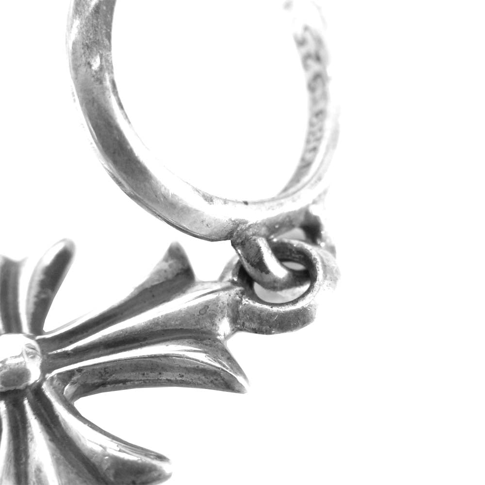 CHROME HEARTS クロムハーツ（原本無） TINY CH CROSS タイニー CHクロスフープ ピアス シルバー系【中古】