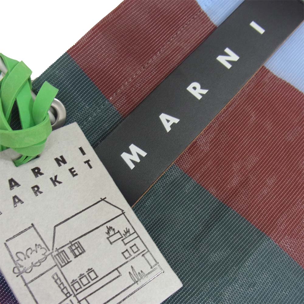 MARNI マルニ フラワーマーケット ストライプバッグ マルチカラー系【新古品】【未使用】【中古】