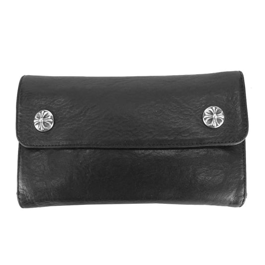 CHROME HEARTS クロムハーツ（原本無） WAVE CROSS BTN ウェーブ ウォレット ブラック系【中古】