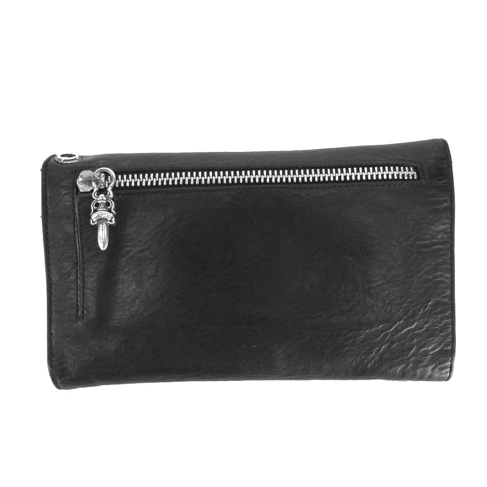 CHROME HEARTS クロムハーツ（原本無） WAVE CROSS BTN ウェーブ ウォレット ブラック系【中古】